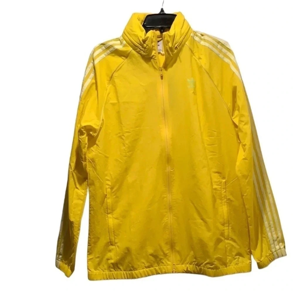 Adidas Originals Jacket Windbreaker Hood Yellow Medium NWT